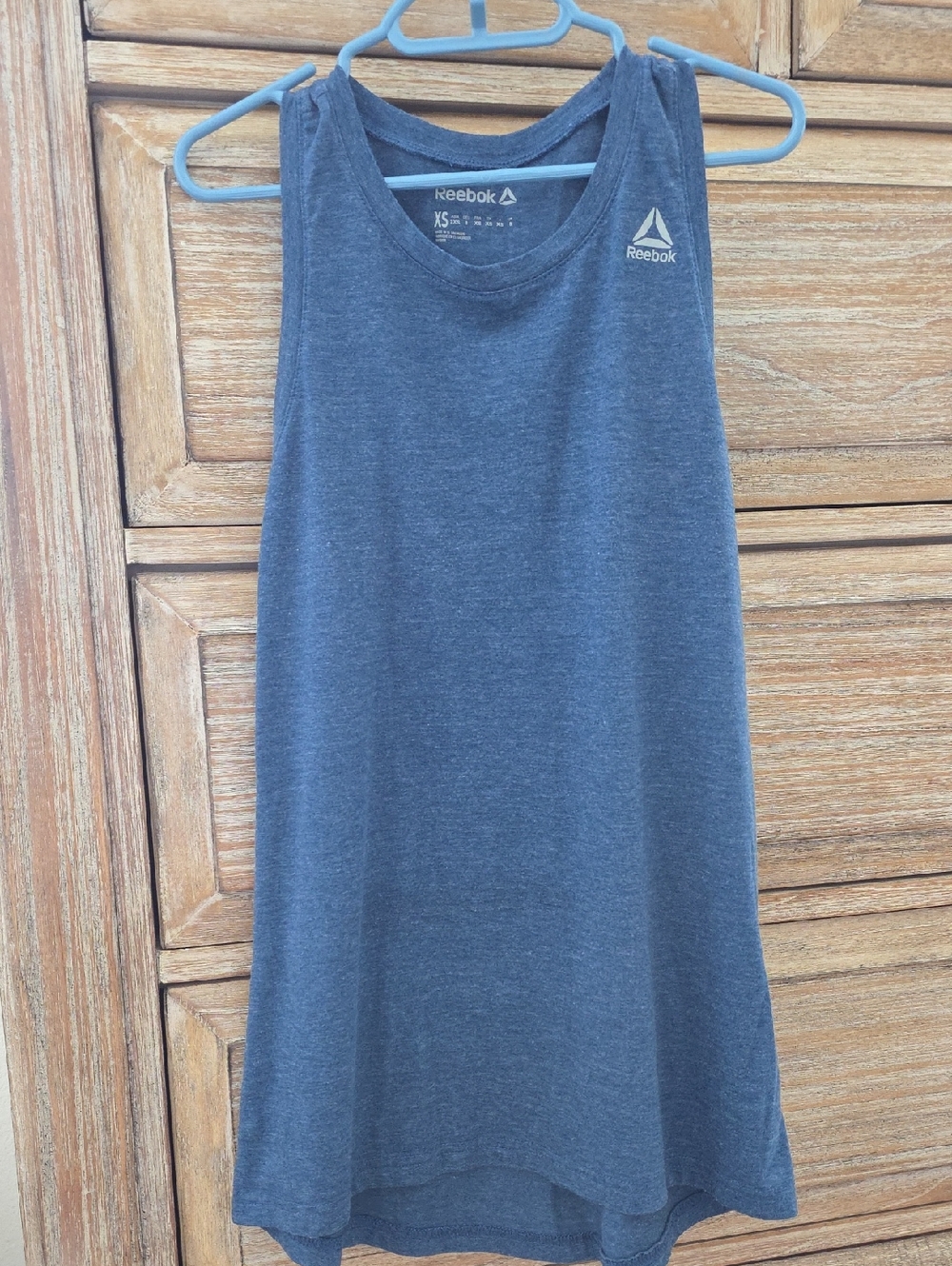 Reebok Blue Heathered Crewneck Tank Top